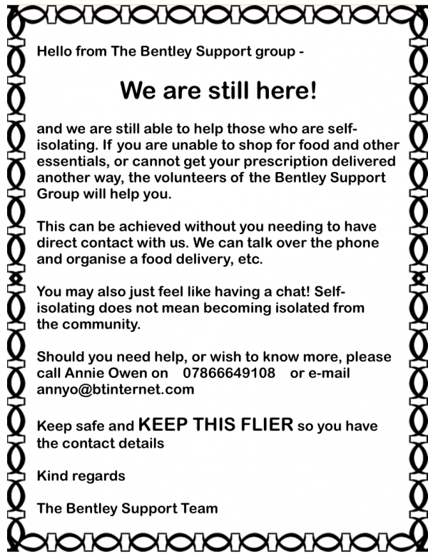 Bentley Support Group flier